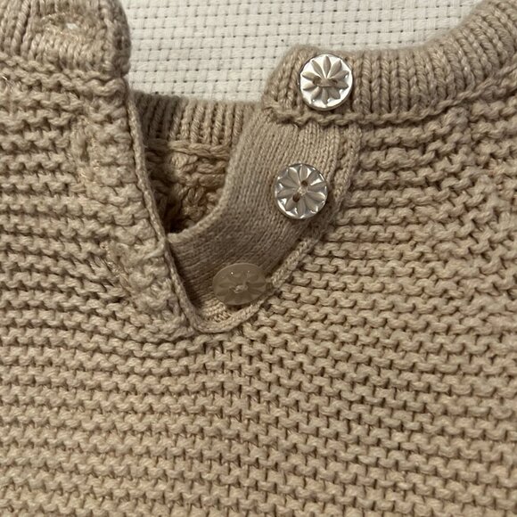 Cupcakes and Cashmere Infant Girls 3-6 Mo Cable Knit Sweater Dress Neutral Beige - Picture 8 of 10